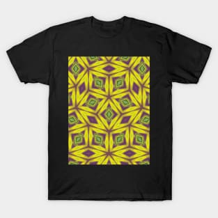 Yellow and Purple Star Pattern - WelshDesignsTP004 T-Shirt